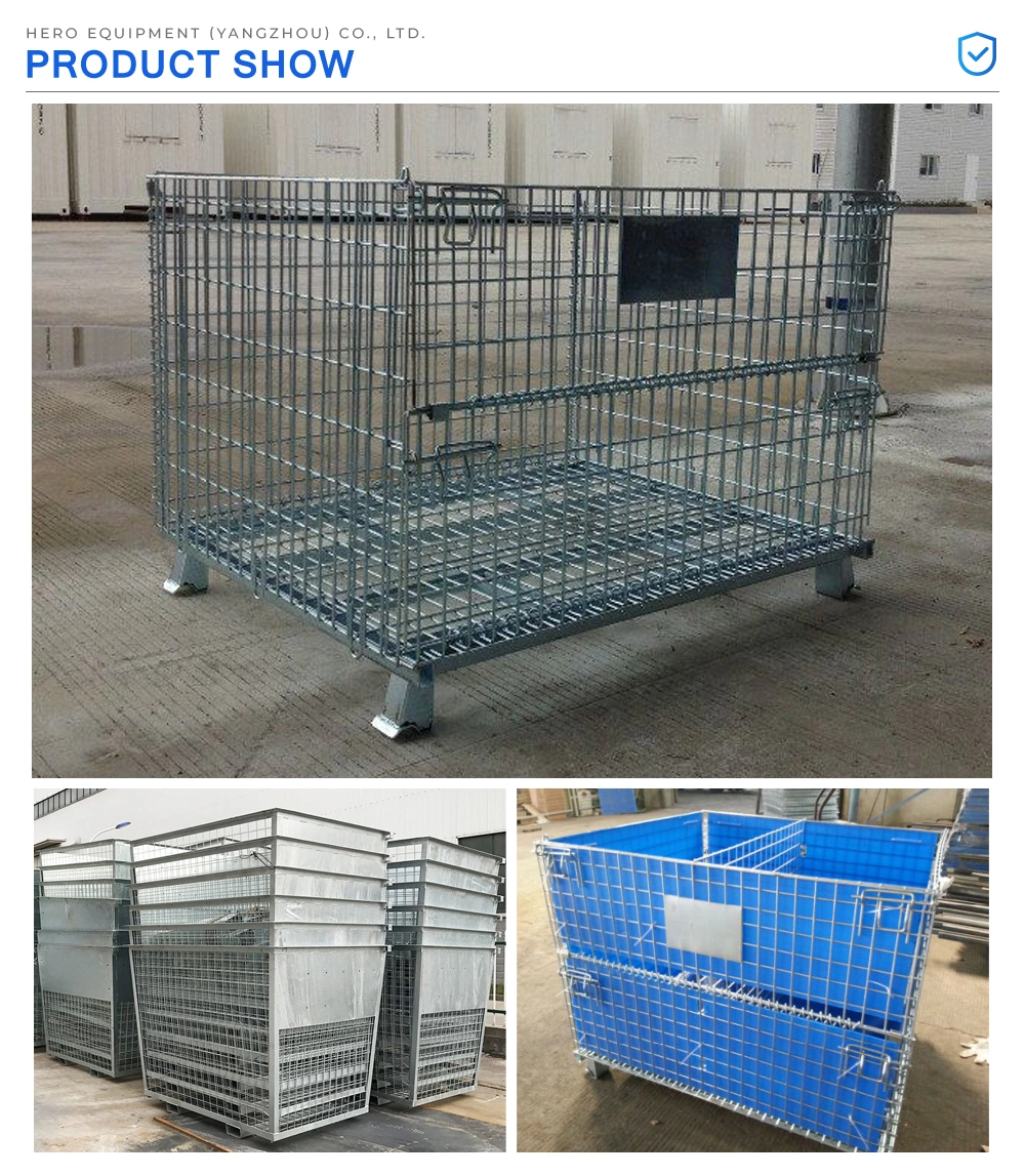 Heavy Duty Removable Collapsible Rigid Metal Bulk Wire Mesh Cage Storage Stacking Containers