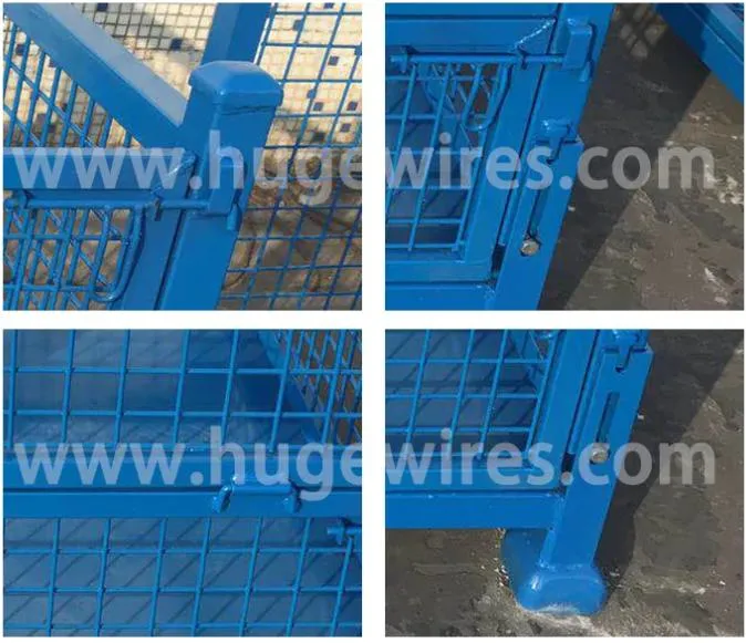 Collapsible Storage Steel Wire Mesh Container Stackable Metal Box Pallet