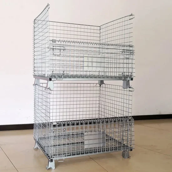 High Quality Storage Stackable Industrial Folding Galvanized Welded Wire Mesh Container